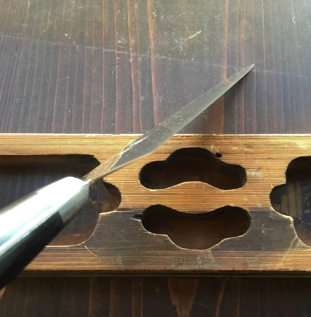 Brand new ๐ Waiting Room Ashi Hamono 165mm Santoku Swedish Stainless Western Handle W Saya- On Order ๐งจ 4 Waiting Room Ashi Hamono 165mm Santoku Swedish Stainless Western Handle W Saya- On Order