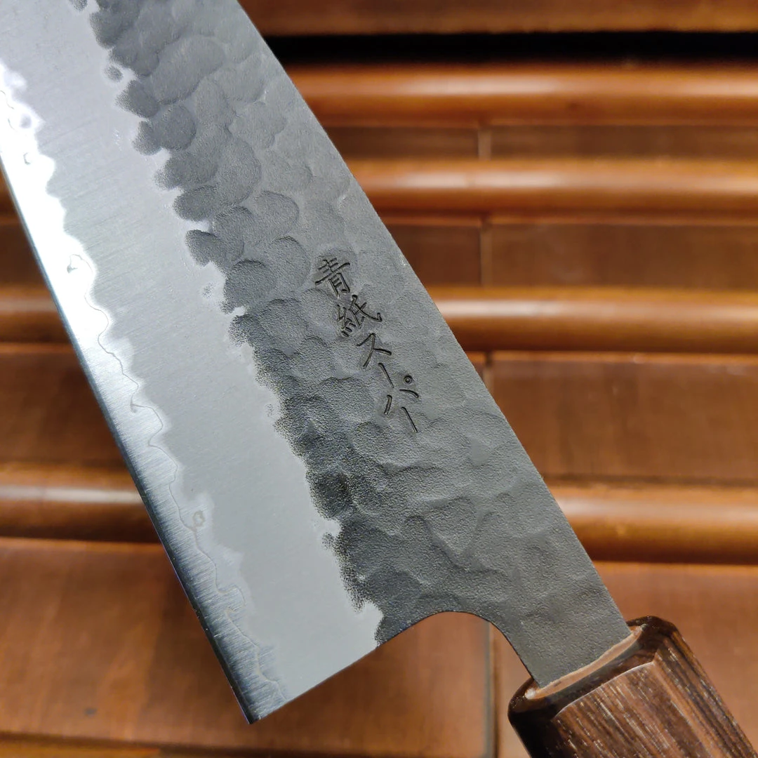 Discount โค๏ธ Hitohira Futana SB 170mm Santoku Aogami Super Kurouchi Tsuchime Cherry Wood ๐ 5 Hitohira Futana SB 170mm Santoku Aogami Super Kurouchi Tsuchime Cherry Wood