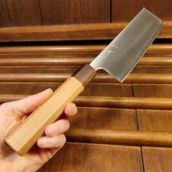 Hitohira Futana SB 165mm Nakiri Aogami Super Migaki Cherry Wood
