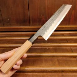 Hitohira Futana SB 210mm Kiritsuke Gyuto Aogami Super Kurouchi Tsuchime Cherry Wood