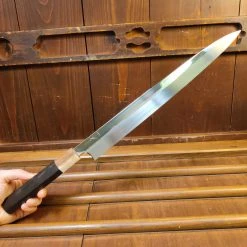Hitohira Togashi 330mm Yanagi Shirogami 1 Mizu Honyaki Taihei Ebony W/ Saya