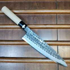 Hitohira Ajikataya Hinode 210mm Gyuto Iron Clad Shirogami 2 Tsuchime Ho Wood