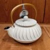 Cheap 🥰 Miya Coffee & Tea Tools Cast Iron Teapot - White + Gold 22oz 😍 1 Miya Coffee & Tea Tools Cast Iron Teapot - White + Gold 22oz