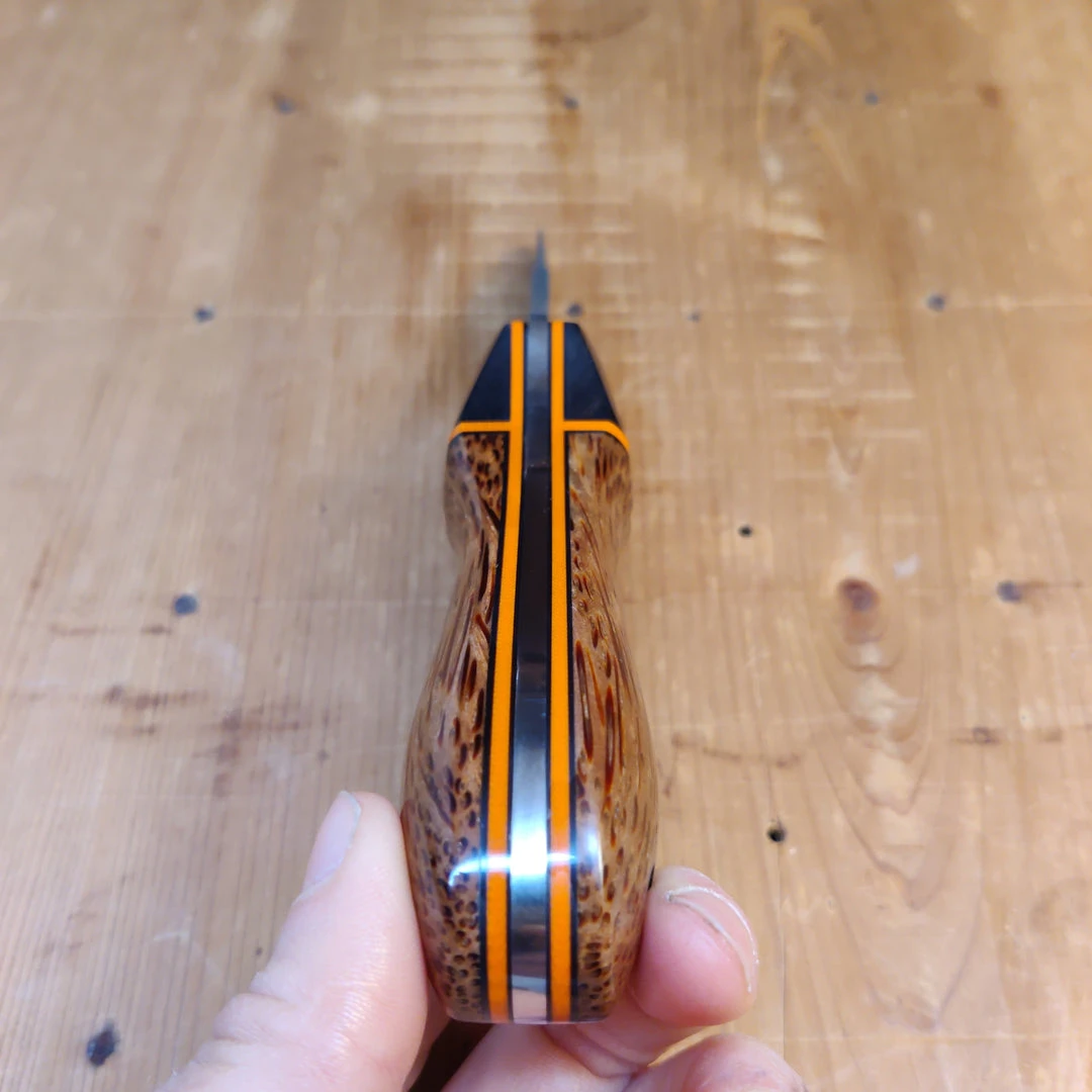 Wholesale ๐งจ Alma Knife Co. Carolina Shucker - Red Palm | Gabon Ebony | Black/Orange G10 Liners ๐ 6 Alma Knife Co. Carolina Shucker - Red Palm | Gabon Ebony | Black/Orange G10 Liners