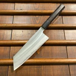 Sakai Kikumori Yugiri 180mm Kiritsuke Santoku Stainless Clad Aogami 1 Ebony W/ Saya