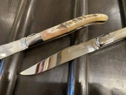 New 👍 Fontenille Pataud 'Laguiole Steak' - Ram Horn - Set Of 2 🥰 11 Fontenille Pataud 'Laguiole Steak' - Ram Horn - Set Of 2