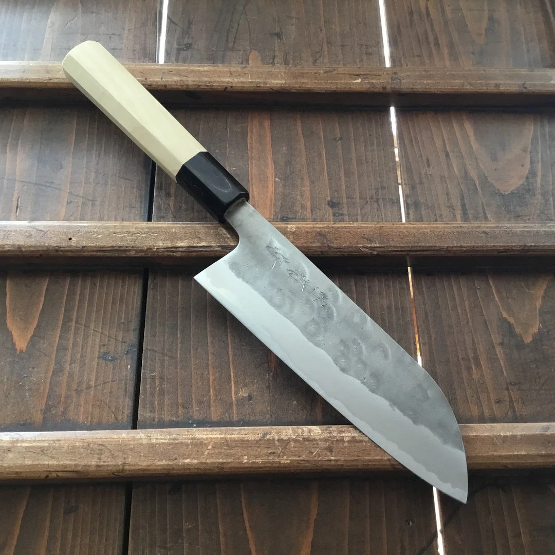 Promo ❤️ Sakai Kikumori 165mm Santoku - Aogami 2 - Nashiji 🌟 3 Sakai Kikumori 165mm Santoku - Aogami 2 - Nashiji