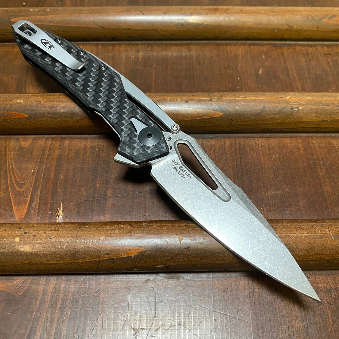 Cheapest ❤️ Zero Tolerance Knives Zero Tolerance 0990 KVT Carbon Fiber Steel Frame - Flipper Liner Lock ✔️ 4 Zero Tolerance Knives Zero Tolerance 0990 KVT Carbon Fiber Steel Frame - Flipper Liner Lock