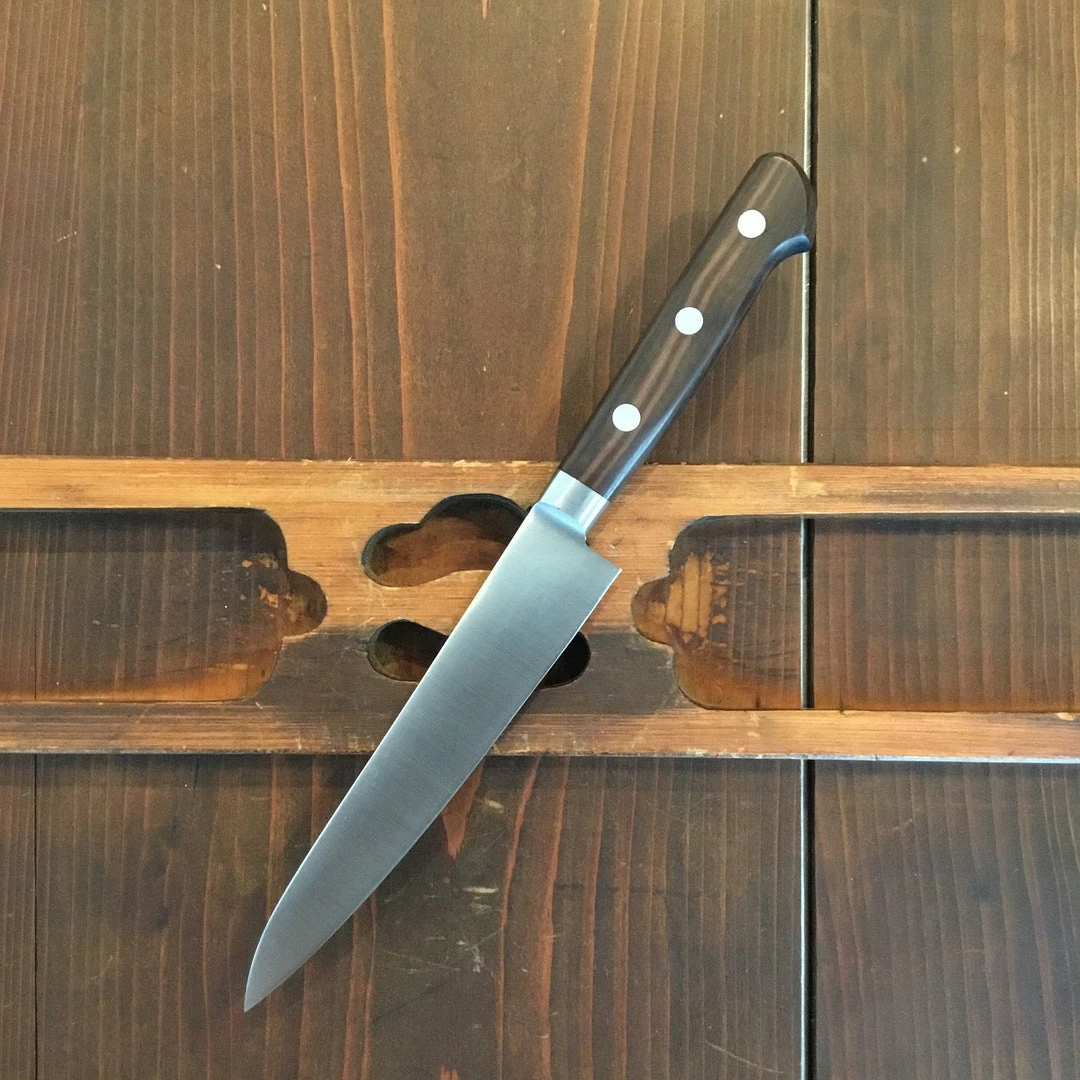 Outlet ๐ Hitohira Masakane New Old Stock 150mm Petty SK Carbon Steel Ebony ๐ 4 Hitohira Masakane New Old Stock 150mm Petty SK Carbon Steel Ebony