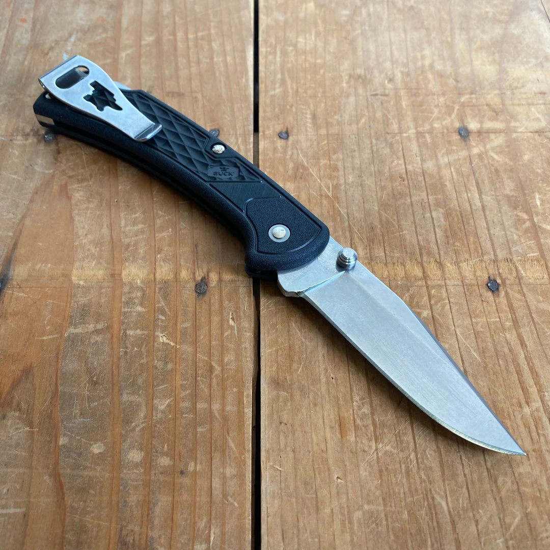 New 😉 Buck Knives Buck 112 Slim Ranger W/ Clip - Black 😀 4 Buck Knives Buck 112 Slim Ranger W/ Clip - Black