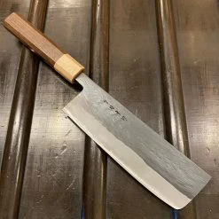 Hitohira TD 165mm Nakiri Stainless Clad Aogami 2 Kurouchi