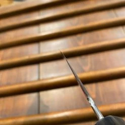 Sakai Kikumori Yugiri 180mm Kiritsuke Santoku Stainless Clad Aogami 1 Ebony W/ Saya