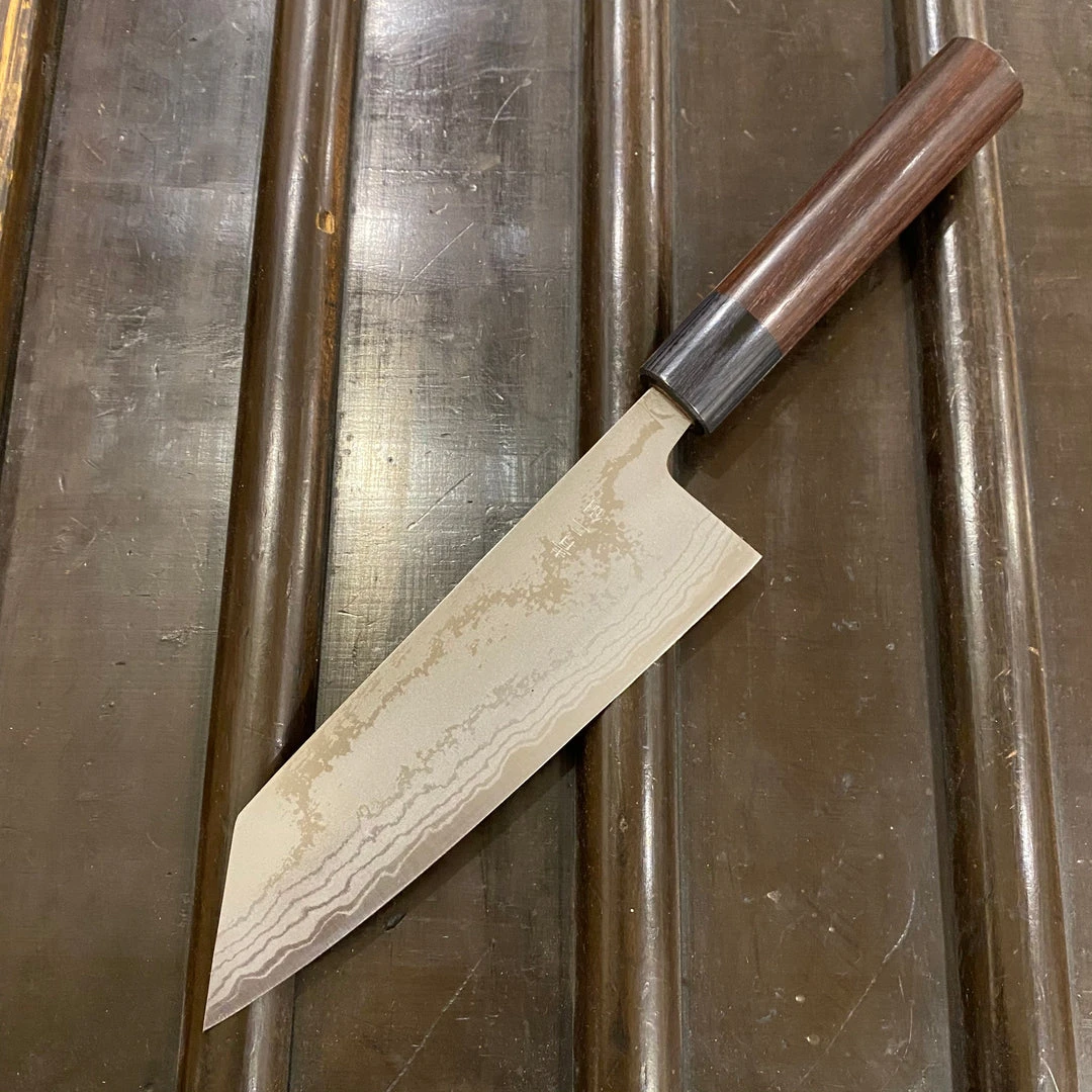 New ๐ Hitohira GR 170mm Bunka Iron Clad Aogami 2 Damascus ๐ 4 Hitohira GR 170mm Bunka Iron Clad Aogami 2 Damascus