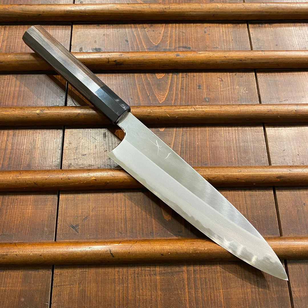 Promo 😍 Hitohira Togashi 210mm Migaki Gyuto Shirogami 1 Taihei Macasser Ebony & Horn 🔔 3 Hitohira Togashi 210mm Migaki Gyuto Shirogami 1 Taihei Macasser Ebony & Horn