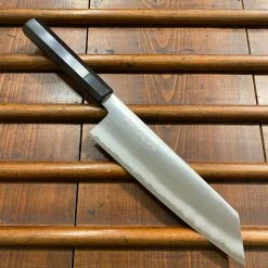 Sakai Kikumori Yugiri 225mm Kiritsuke Gyuto Stainless Clad Aogami 1 Ebony W/ Saya