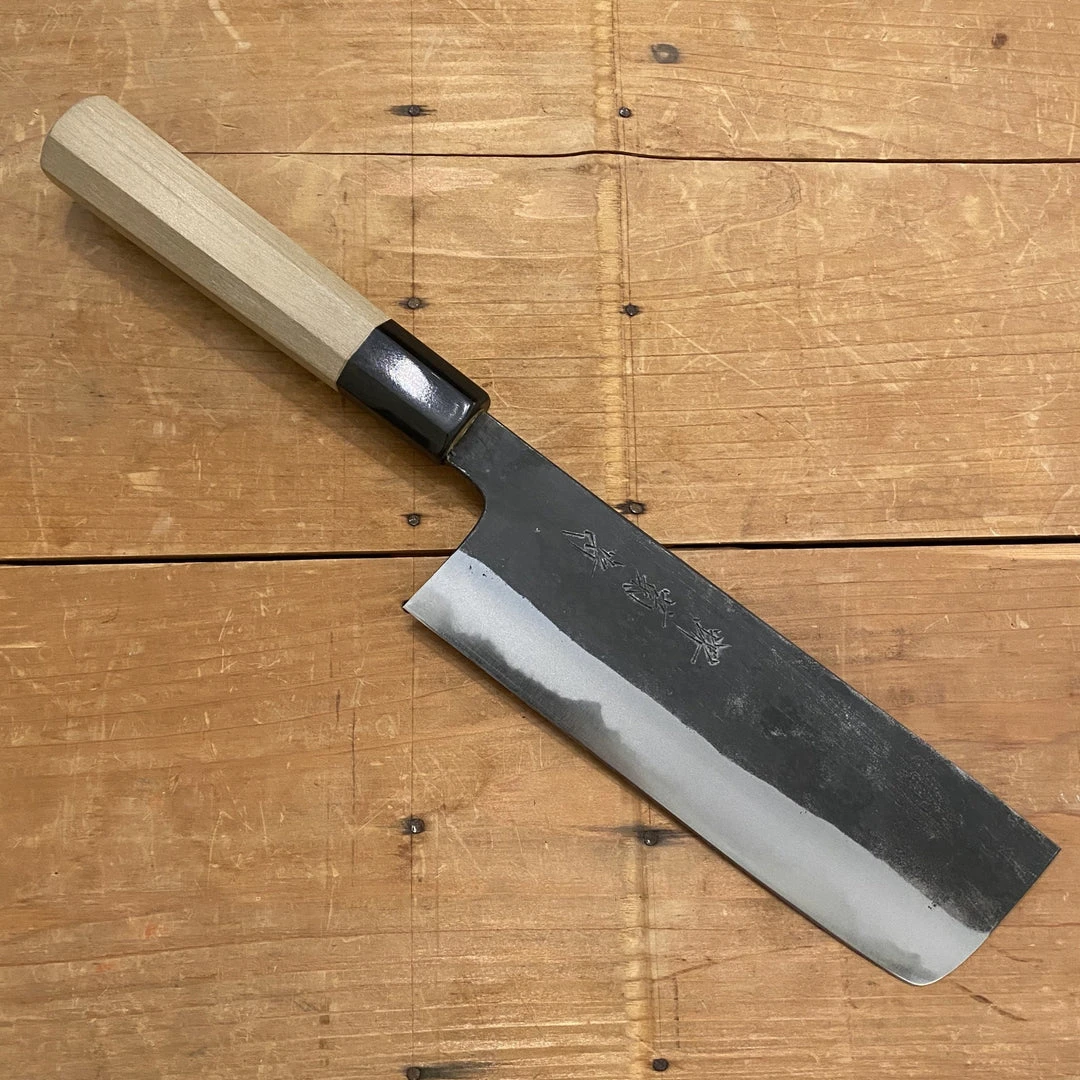 Promo ❤️ Sakai Kikumori 165mm Wa Nakiri Shirogami 1 Kurouchi ⌛ 3 Sakai Kikumori 165mm Wa Nakiri Shirogami 1 Kurouchi