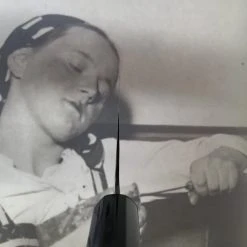 New ๐ Sakai Kikumori 180mm Kiritsuke Santoku Aogami 2 Nashiji โจ 9 Sakai Kikumori 180mm Kiritsuke Santoku Aogami 2 Nashiji