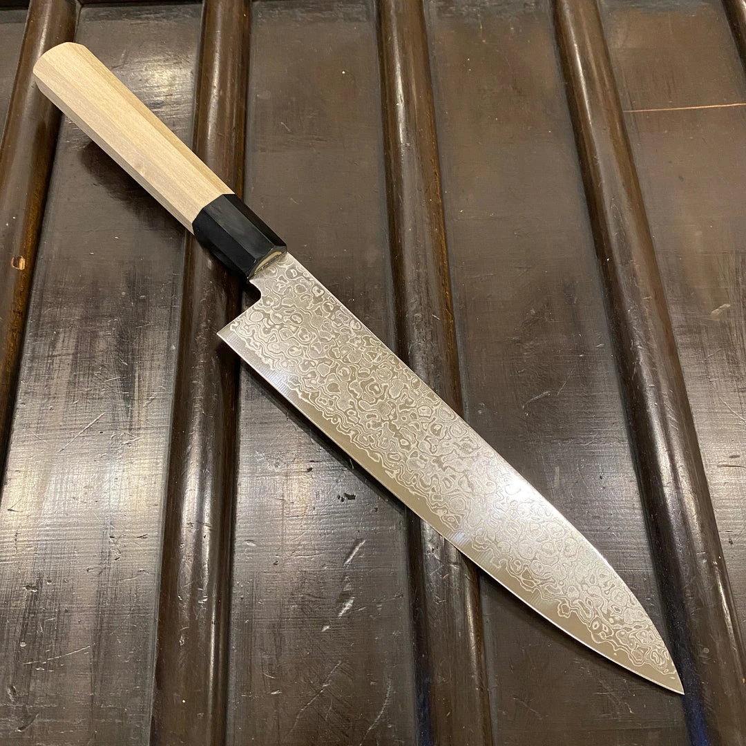 Cheapest 🧨 Hitohira HG 210mm Gyuto Stainless Damascus Wa Handle 🧨 3 Hitohira HG 210mm Gyuto Stainless Damascus Wa Handle