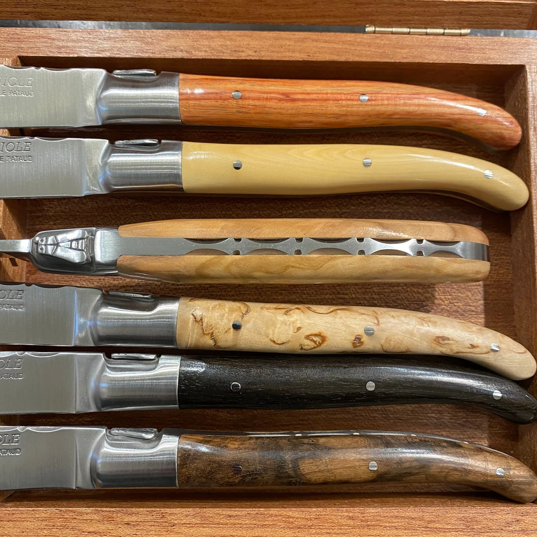 Promo 😀 Fontenille Pataud 'Laguiole Steak' - Six Woods - Set Of 6 🧨 6 Fontenille Pataud 'Laguiole Steak' - Six Woods - Set Of 6