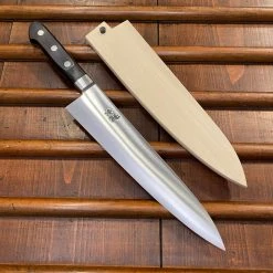 Ashi Hamono 240mm Gyuto Shirogami #2 Western Handle W Saya