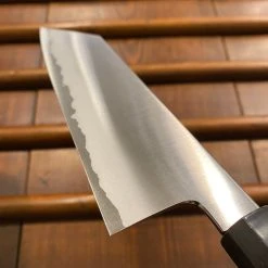 Sakai Kikumori Yugiri 180mm Kiritsuke Santoku Stainless Clad Aogami 1 Ebony W/ Saya
