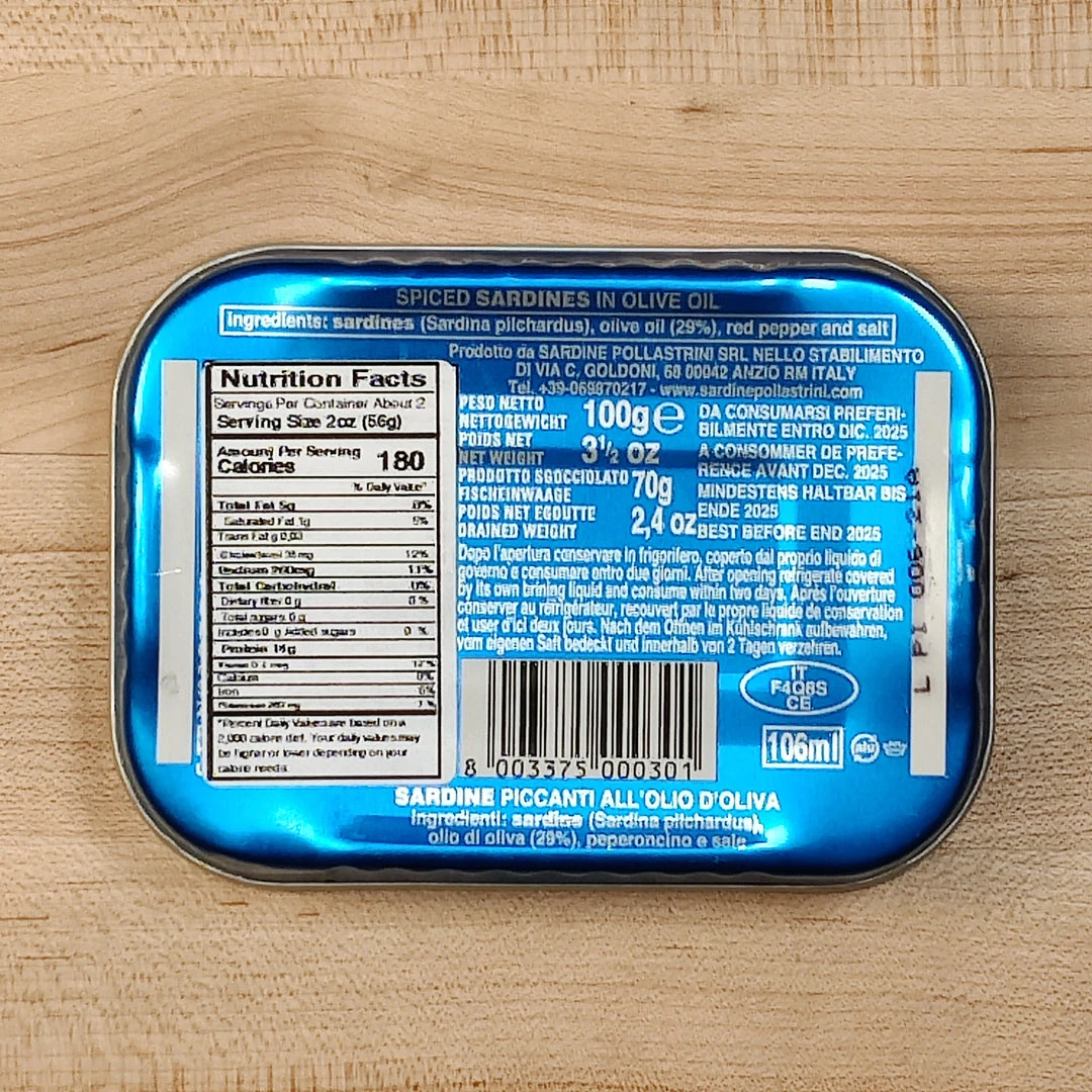 Buy โญ International Loft Pantry Pollastrini Sardine Spiced Olive Oil - 100g ๐ 4 International Loft Pantry Pollastrini Sardine Spiced Olive Oil - 100g