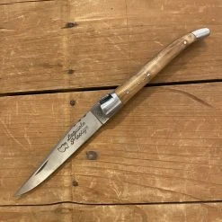 Au Sabot 10cm Laguiole Stainless Pocket Knife 2 Bolsters Olive