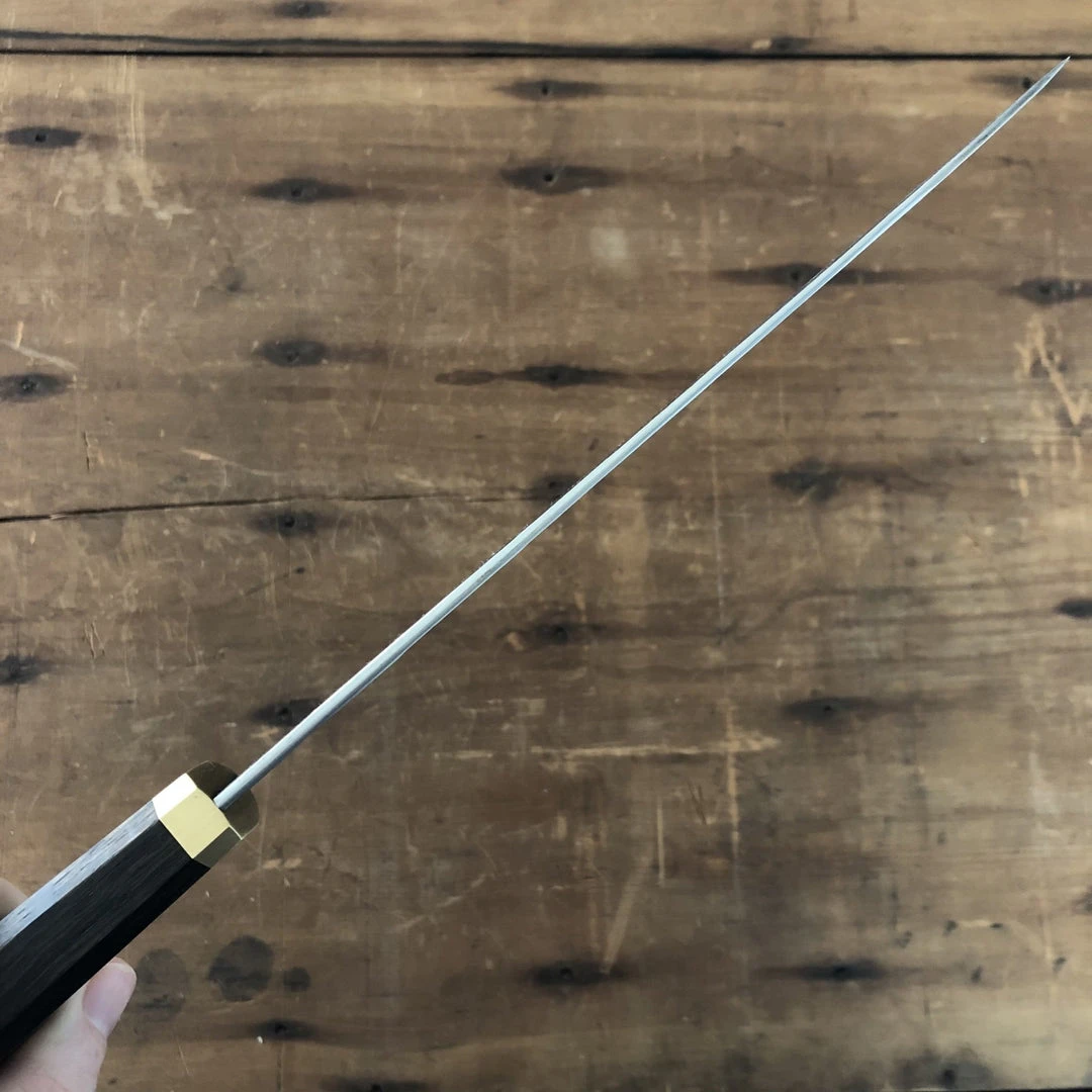 Brand new ๐ Blenheim Forge 205mm Gyuto Stainless Clad Aogami Super Oak & Brass ๐ 8 Blenheim Forge 205mm Gyuto Stainless Clad Aogami Super Oak & Brass