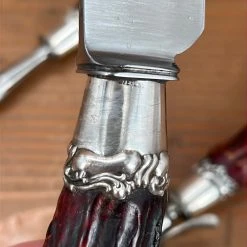 Cheap ๐ Vintage #2 Landers Frary & Clark Aetna Works Carving Set Carbon Steel Large Sterling Ferrules Stag ~1880's-1910's Used Vintage โ๏ธ 17 Vintage #2 Landers Frary & Clark Aetna Works Carving Set Carbon Steel Large Sterling Ferrules Stag ~1880's-1910's Used Vintage