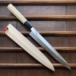 Hitohira Kikuchiyo Manzo 240mm Yanagi Aogami 2 Ho Wood W/ Saya