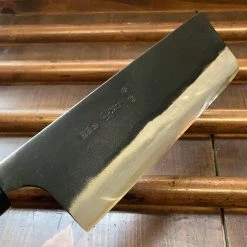 Brand new ๐ Nakajo Kaji-bei 165mm Nakiri Iron Clad Aogami 2 Suminagashi Kurouchi Buffalo Horn Ring โญ 12 Nakajo Kaji-bei 165mm Nakiri Iron Clad Aogami 2 Suminagashi Kurouchi Buffalo Horn Ring