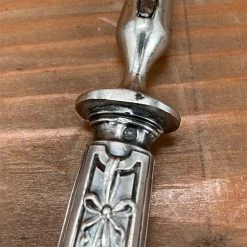 Promo โญ Vintage French Carving 3 Tined Fork Carbon Steel Silver Handle ๐ 21 Vintage French Carving 3 Tined Fork Carbon Steel Silver Handle