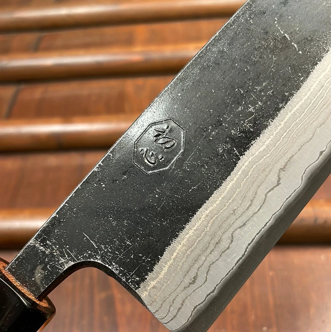 Hot Sale ๐คฉ H&K Kumokage 210mm Gyuto Aogami 2 Kurouchi Carbon Damascus Oct Teak Horn ๐ 8 H&K Kumokage 210mm Gyuto Aogami 2 Kurouchi Carbon Damascus Oct Teak Horn