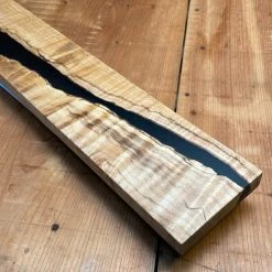 Knife En Place Harmony Curly Maple With Black Epoxy - 19.875x3"