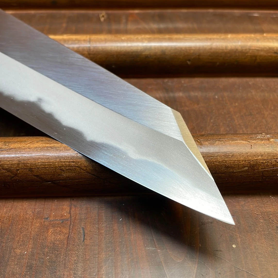 New ๐ Hitohira Kikuchiyo Kyuzo 210mm Kiritsuke Gyuto Iron Clad Shirogami 2 Migaki Cherry/Ebony Handle ๐ 5 Hitohira Kikuchiyo Kyuzo 210mm Kiritsuke Gyuto Iron Clad Shirogami 2 Migaki Cherry/Ebony Handle