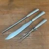 Vintage Crown Cutlery Co Carving Set Carbon Steel Sterling Sheffield Used Vintage