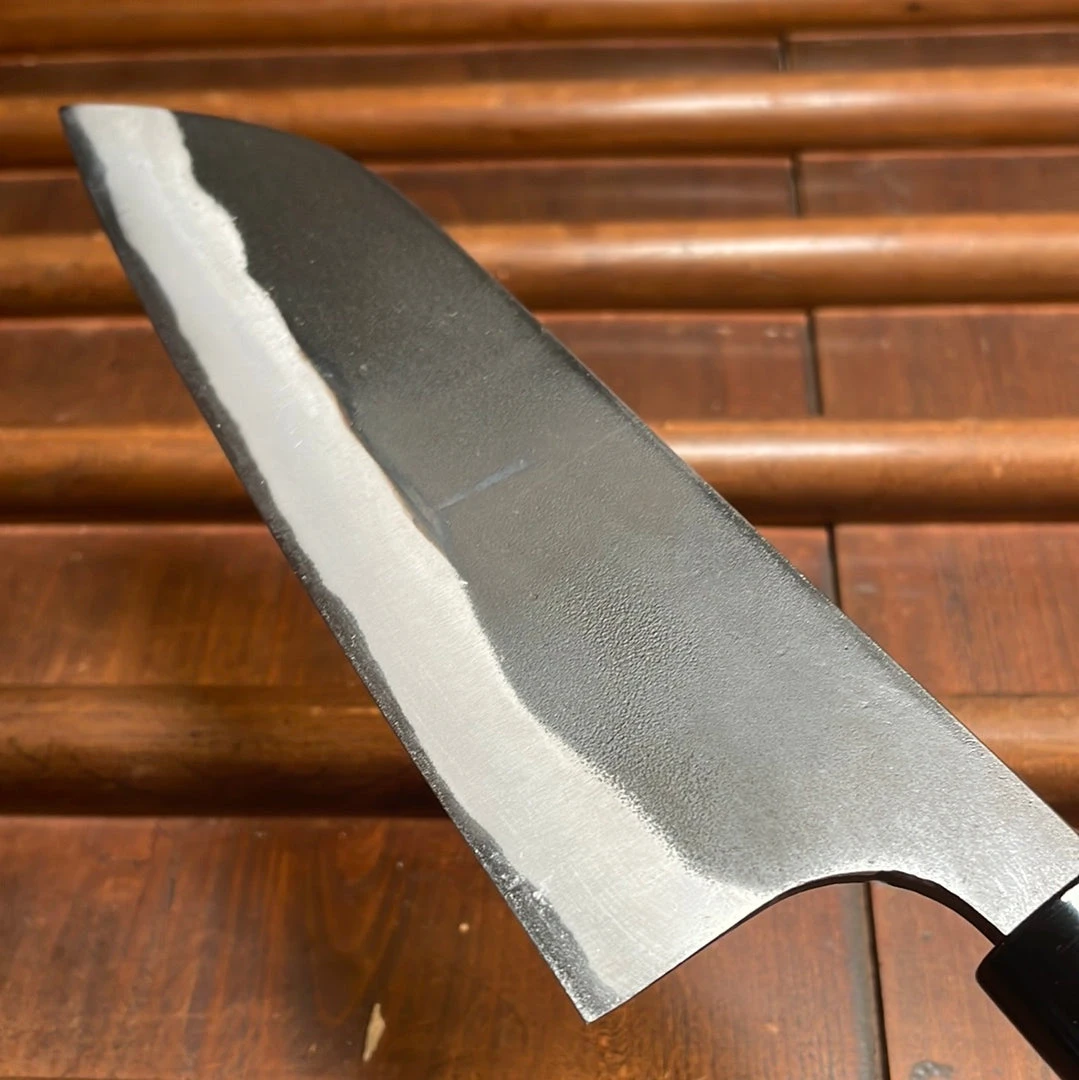 Cheap 👏 Nakajo Kaji-bei 165mm Santoku Iron Clad Shirogami 2 Kurouchi ❤️ 6 Nakajo Kaji-bei 165mm Santoku Iron Clad Shirogami 2 Kurouchi