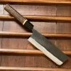 Nakajo Kaji-bei 165mm Nakiri Iron Clad Aogami 2 Suminagashi Kurouchi Buffalo Horn Ring