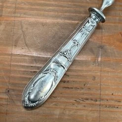 Promo โญ Vintage French Carving 3 Tined Fork Carbon Steel Silver Handle ๐ 19 Vintage French Carving 3 Tined Fork Carbon Steel Silver Handle