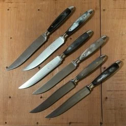 Eichenlaub Forged Tableware - Steak Knife Table Length- Horn Polished - Set Of 6 Eichenlaub Tableware