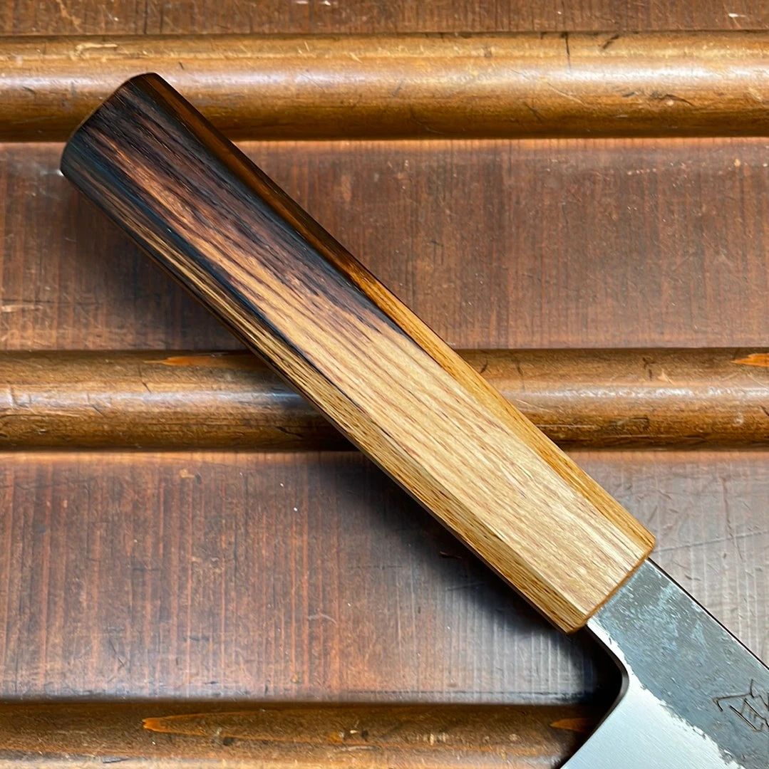 Flash Sale ❤️ Fukui Hado Sumi 165mm Santoku Shirogami #2 Kurouchi Finish - Burnt Oak ❤️ 4 Fukui Hado Sumi 165mm Santoku Shirogami #2 Kurouchi Finish - Burnt Oak