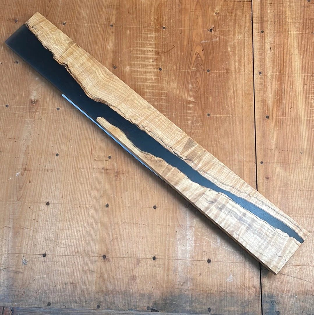 Best Sale ๐ Knife En Place Harmony Curly Maple With Black Epoxy - 19.875x3" ๐ 3 Knife En Place Harmony Curly Maple With Black Epoxy - 19.875x3"