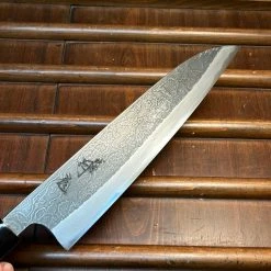 Robert Herder - Windmühlenmesser Tsukasa Hinoura 240mm Gyuto Shirogami Warikomi Kitaeji Suminagashi Double Horn Enju