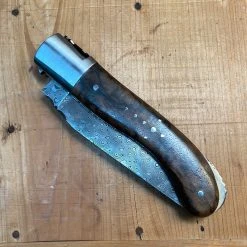 Hot Sale ๐ Fontenille Pataud 'Laguiole Sport' 13cm - Damascus Walnut With Delicate "Golden" File Work Lockback ๐ 24 Fontenille Pataud 'Laguiole Sport' 13cm - Damascus Walnut With Delicate