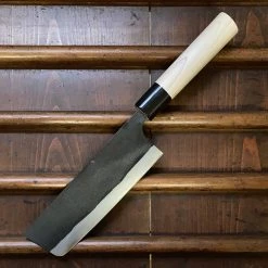 Nakajo Kaji-bei 165mm Nakiri Iron Clad Shirogami 2 Kurouchi Buffalo Horn