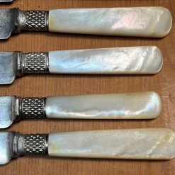 Promo ⌛ Vintage Table | Steak Landers Frary & Clark Set Of 12 Luncheon Knives Silverplate Carbon MOP In Box 😉 17 Vintage Table | Steak Landers Frary & Clark Set Of 12 Luncheon Knives Silverplate Carbon MOP In Box