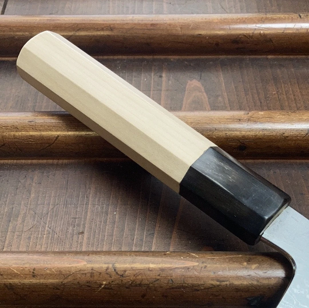 Best deal ๐ Sakai Kikumori 'Kikuzuki Uzu' 180mm Kiritsuke Santoku - Aogami 1 - W/ Saya โจ 5 Sakai Kikumori 'Kikuzuki Uzu' 180mm Kiritsuke Santoku - Aogami 1 - W/ Saya