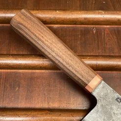 Blenheim Forge 150mm Nakiri Iron Clad Aogami Super Walnut & Brass