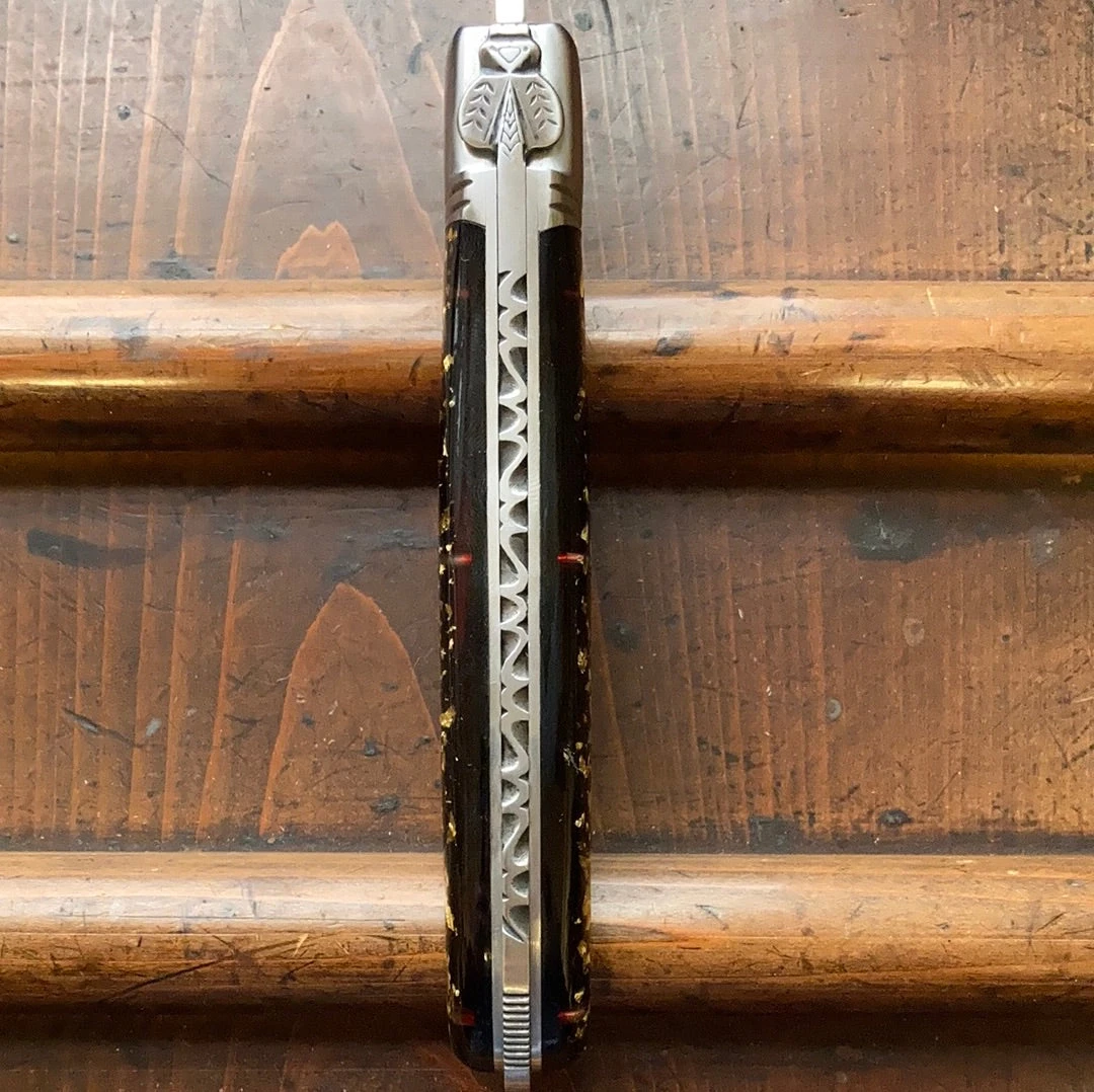 New ๐ Fontenille Pataud 'Laguiole Nature' 12cm - Feuille D'Or Lockback ๐ 7 Fontenille Pataud 'Laguiole Nature' 12cm - Feuille D'Or Lockback