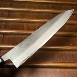 Wakui 240mm Gyuto Stainless Clad Aogami 2 Nashiji Warikomi Chestnut
